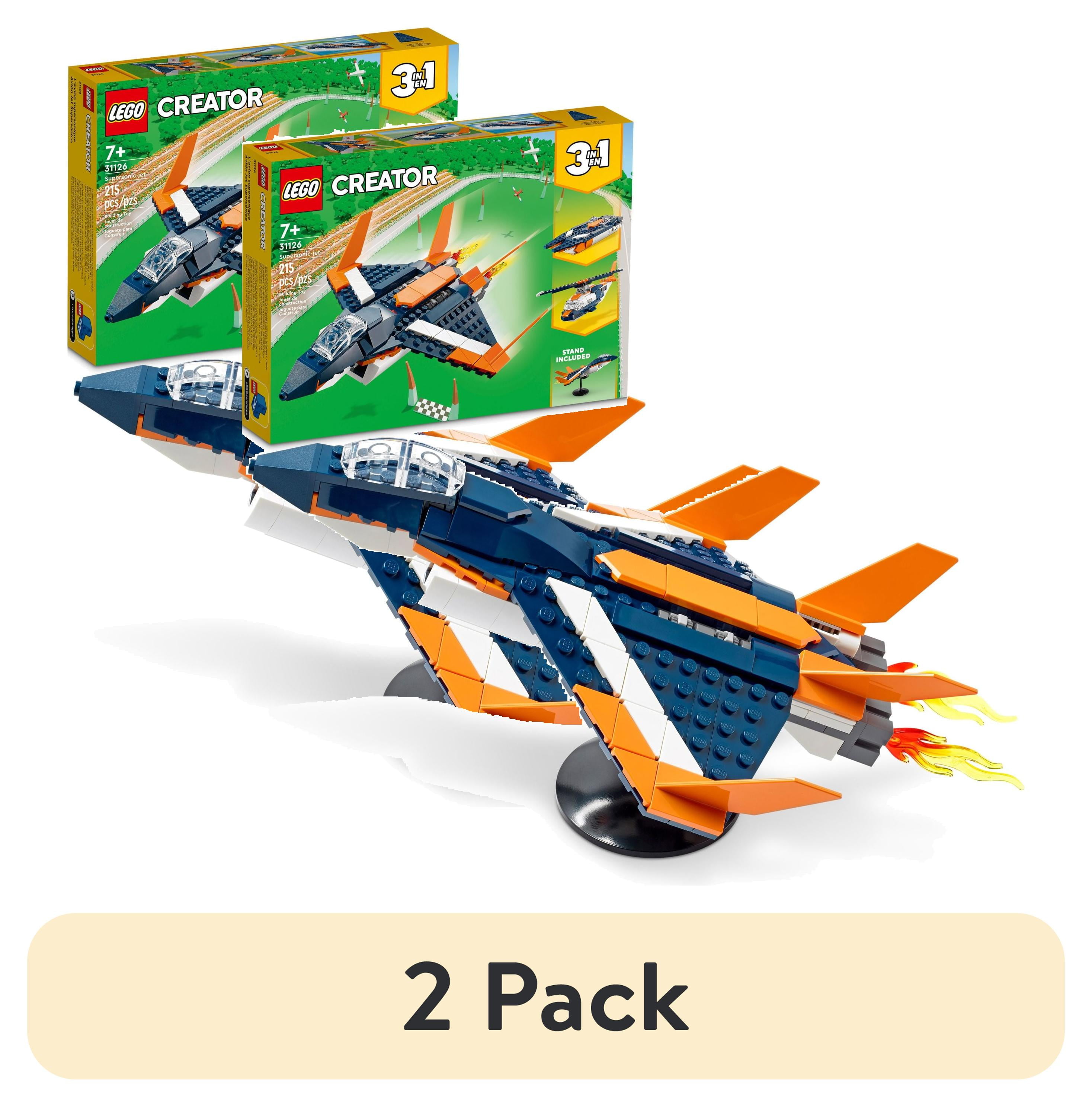 (2 pack) LEGO Creator 3 in 1 Supersonic Jet Plane Toy Set, Transforms ...