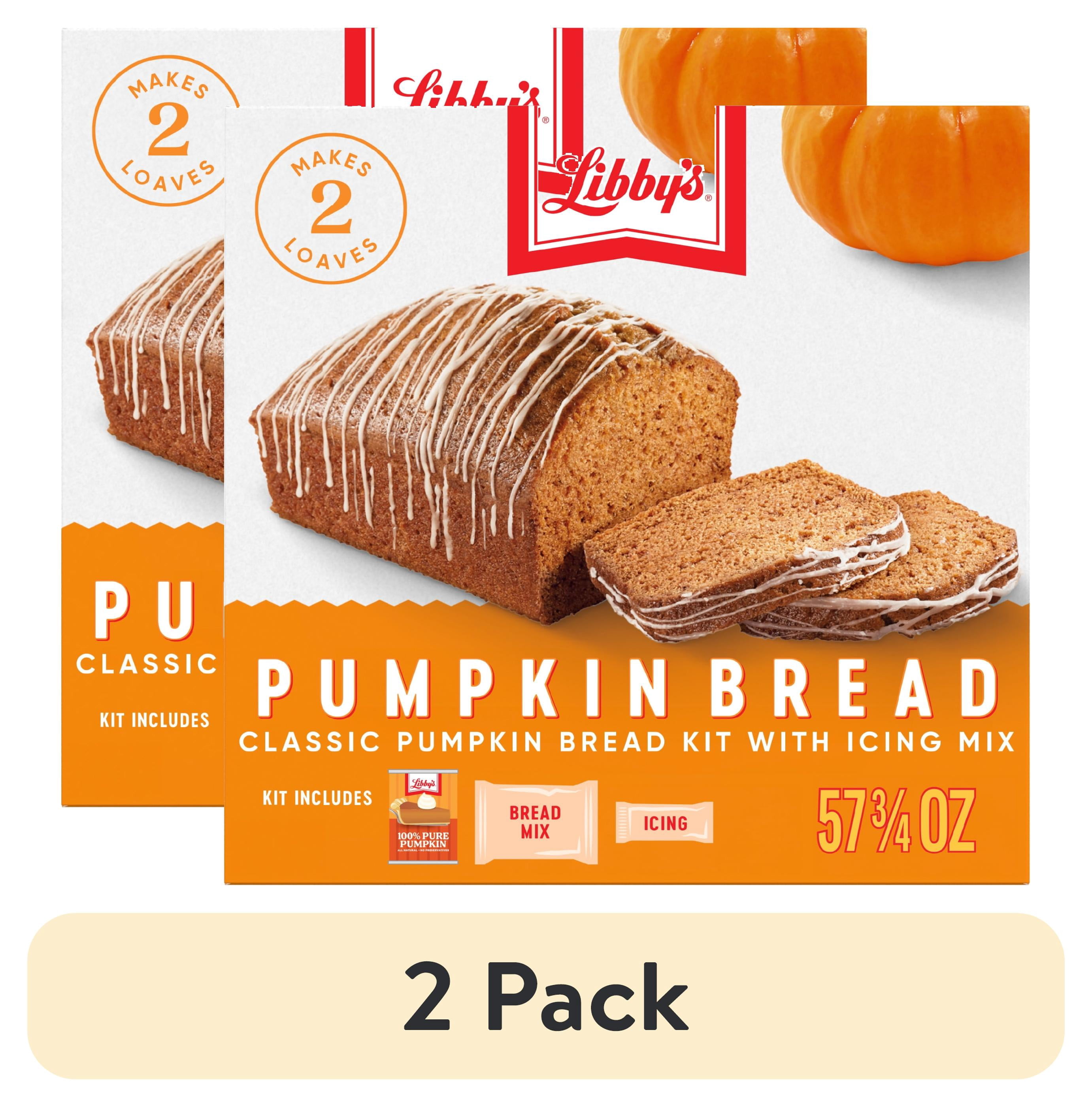 (2 pack) Libby's Pumpkin Bread Kit With Icing Baking Mix Dessert, 57.75 oz Box