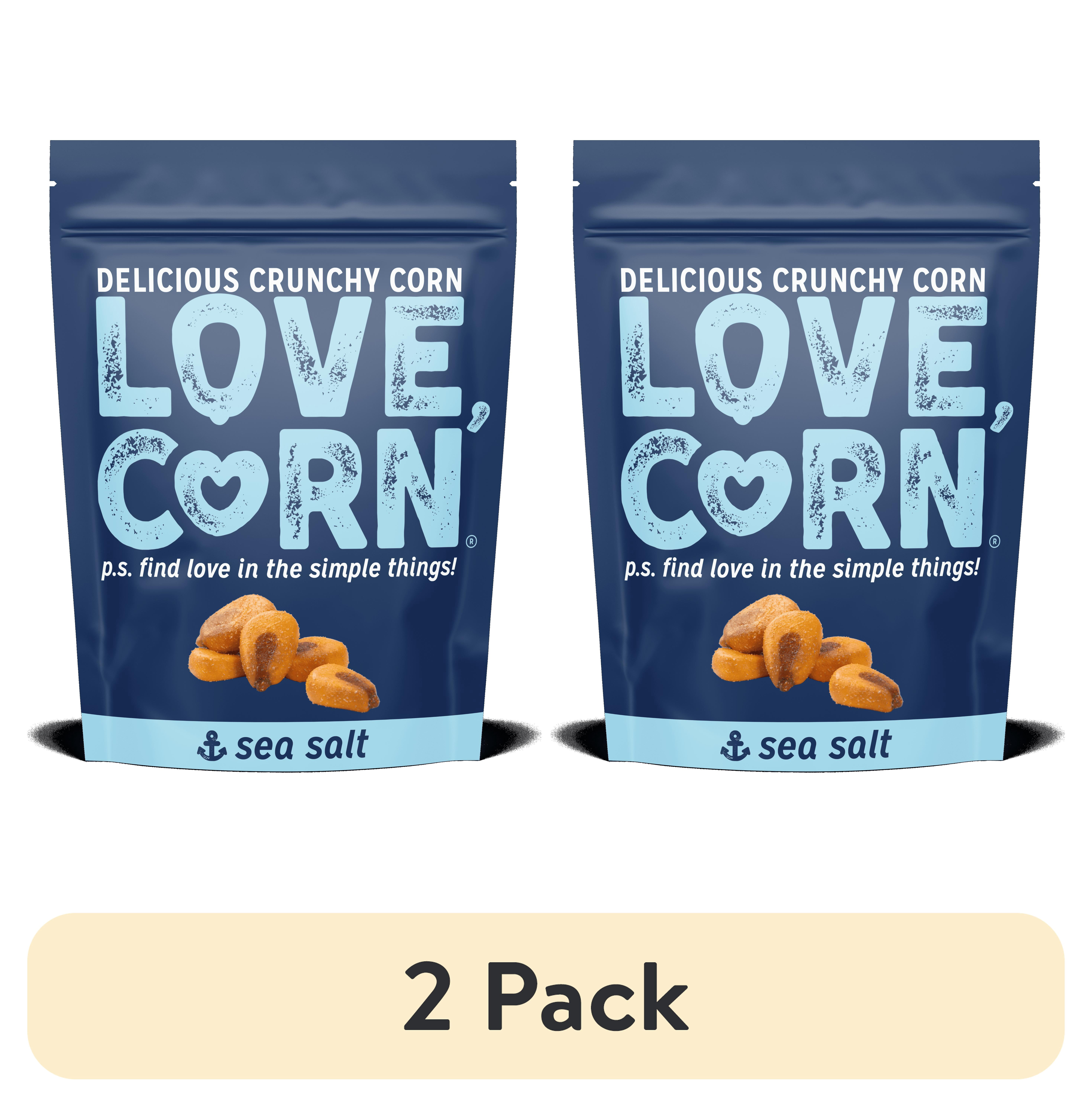 (2 pack) LOVE CORN: Sea Salt 4oz | Roasted Crunchy Corn - Gluten-Free - Plant based & Vegan - Healthy Snack - Low Calorie - Non GMO