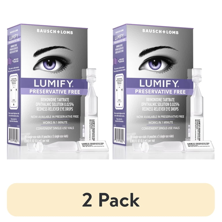 LUMIFY 2個セット 2 pack) LUMIFY Preservative Free Redness Reliever Eye Drops, For