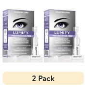 2 pack LUMIFY Preservative Free Redness Reliever Eye Drops, For Whiter and Brighter Looking Eyes, 20 Single Use Vials