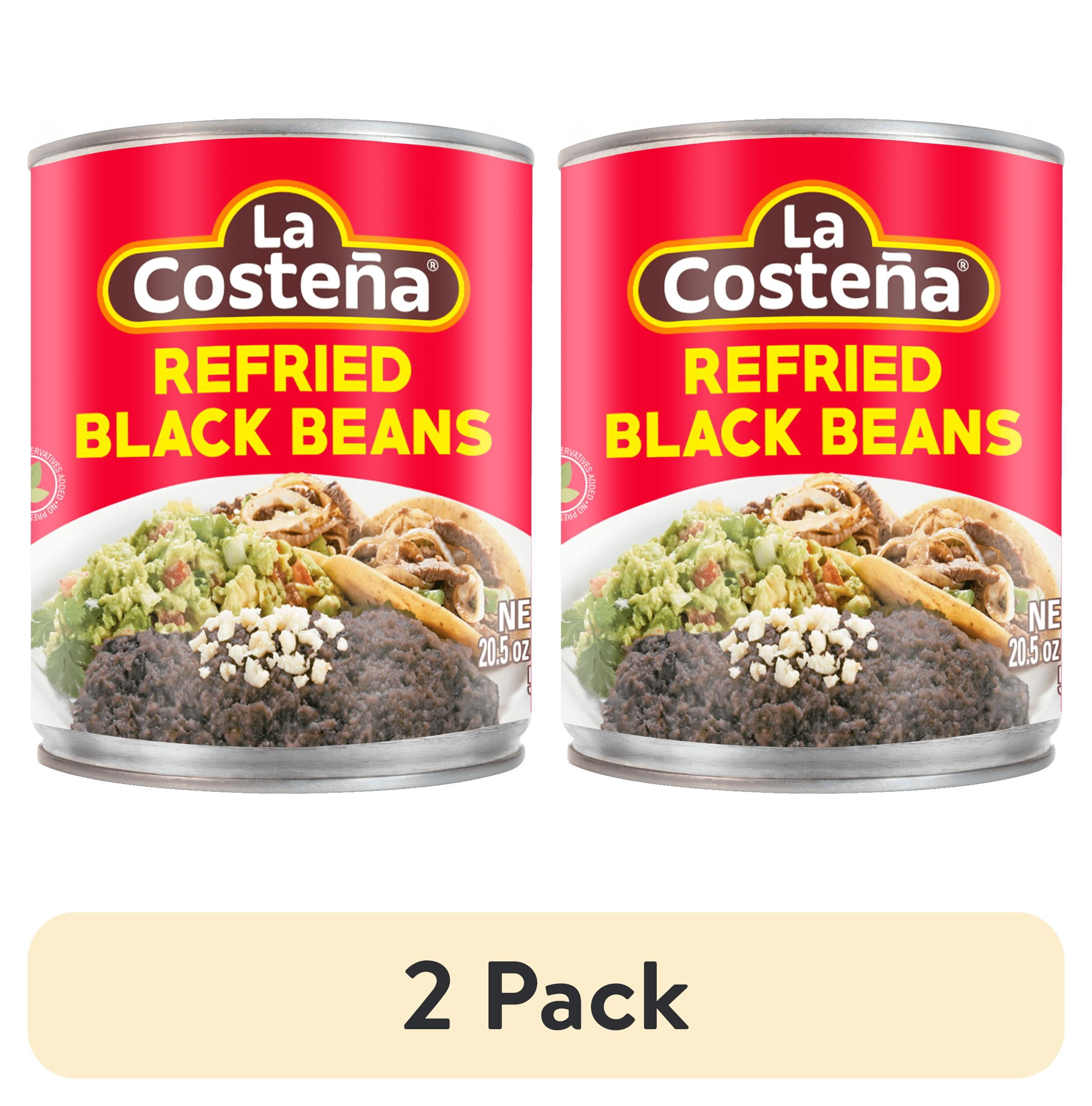 (2 pack) La Costeña Canned Refried Black Beans, 20.5 oz