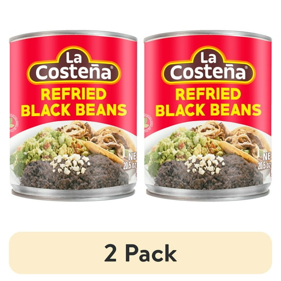 (2 pack) La Costea Canned Refried Black Beans, 20.5 oz