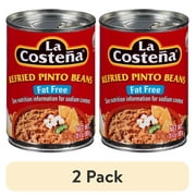 (2 pack) La Costena Refried Pinto Beans, Fat Free, 20.4 oz