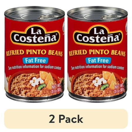 (2 pack) La Costeña Canned Fat Free Refried Pinto Beans, 20.4 oz