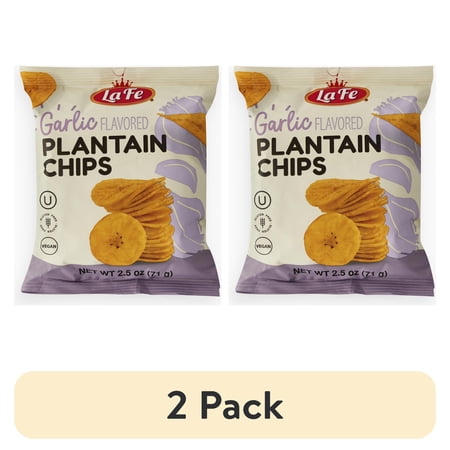 (2 pack) La Fe - Chips Plantain Garlic 5.3 OZ