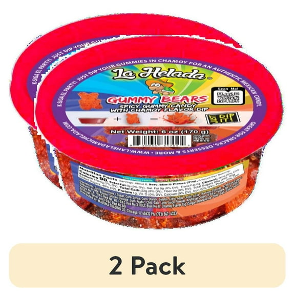 (2 pack) La Helada Gummy Bears with Chamoy Dip, 6.0 oz