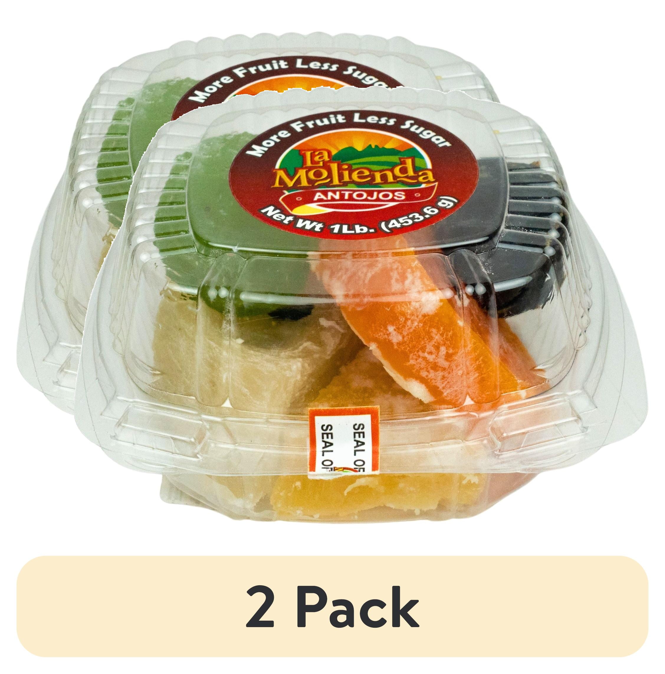 (2 pack) La Molienda Crystallized Fruit Tray, Assorted Mexican Traditional Candy, 16 oz