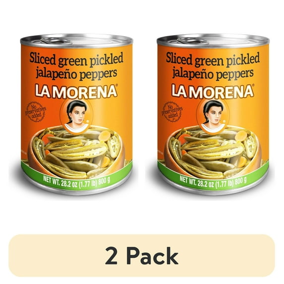 (2 pack) La Morena Sliced Green Pickled Jalapeño Peppers, 28.2 Oz