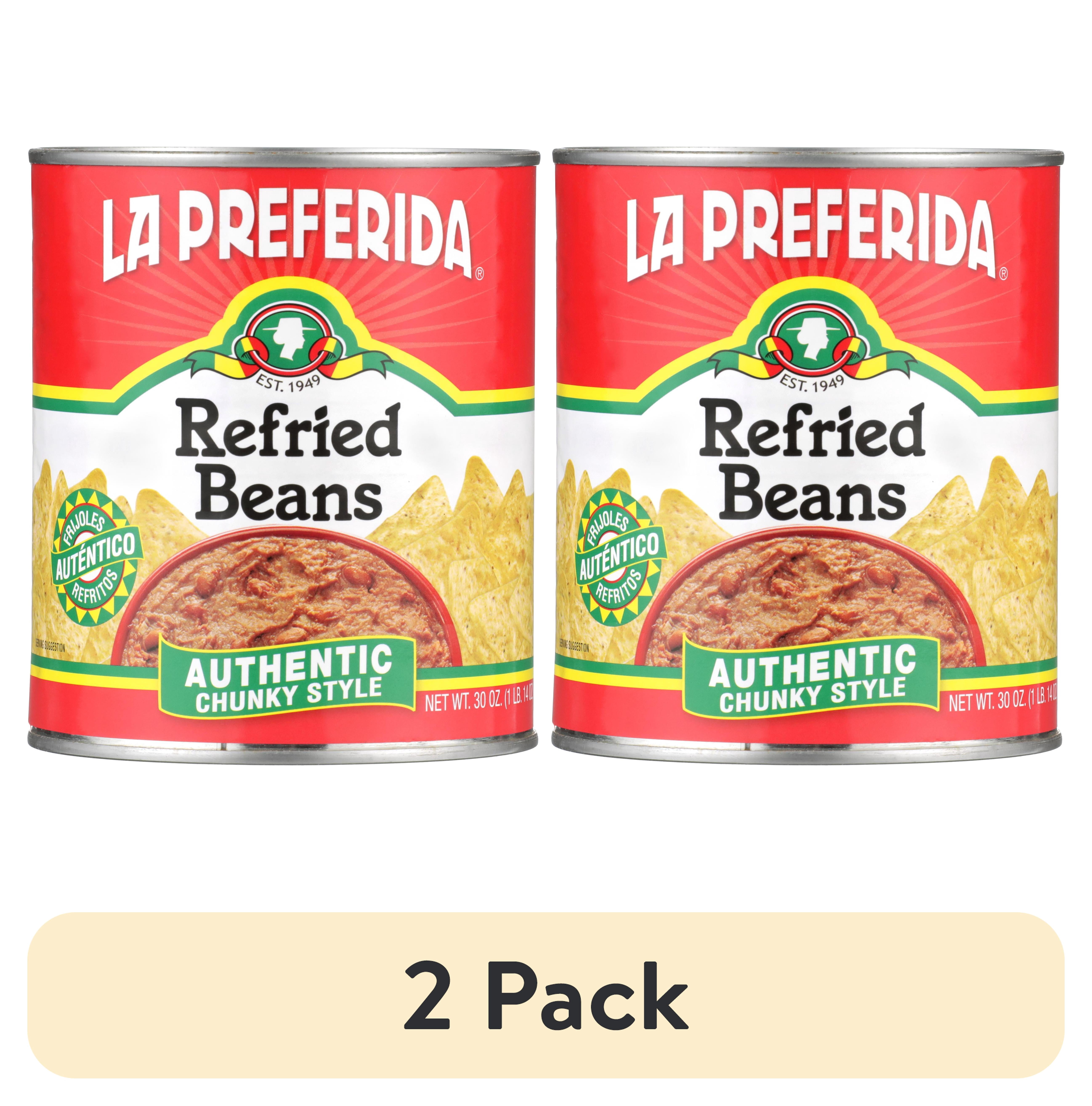 (2 pack) La Preferida Authentic Chunky Style Refried Beans, 30 oz, Can