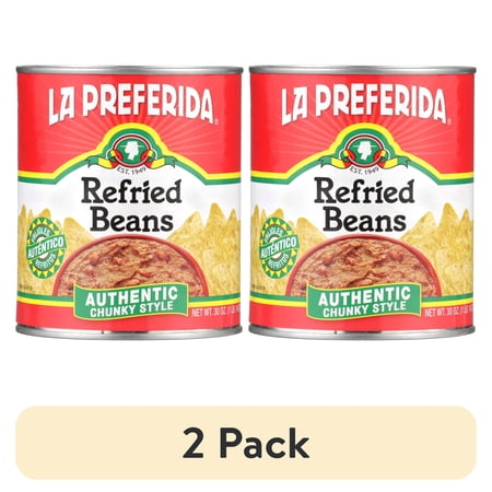 (2 pack) La Preferida Authentic Chunky Style Refried Beans, 30 oz, Can