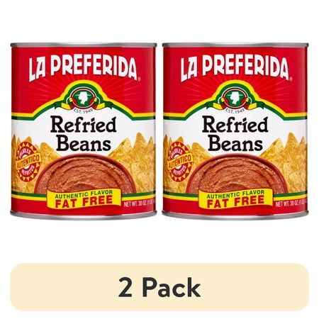 (2 pack) La Preferida Fat Free Refried Beans, 30 oz Can