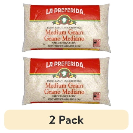 (2 pack) La Preferida Medium Grain Rice, 5 lbs
