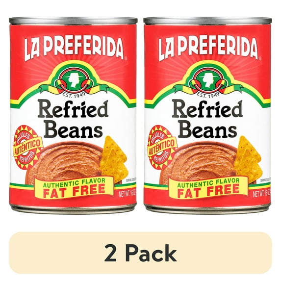 (2 pack) La Preferida Refried Beans, Fat Free, 16 oz