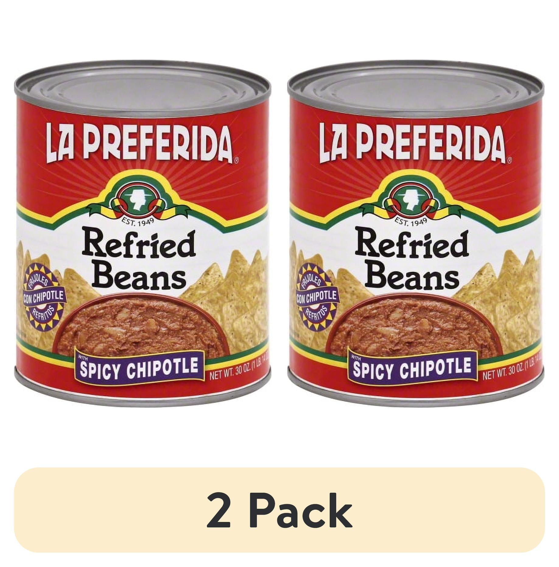 (2 pack) La Preferida Spicy Chipotle Refried Beans, 30 oz