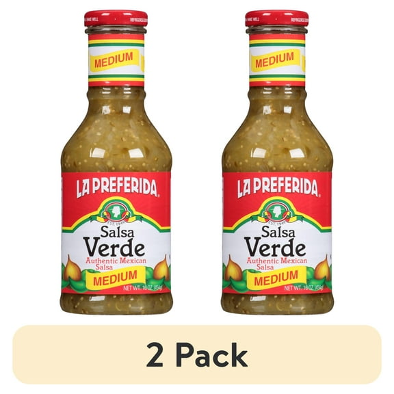 (2 pack) La Preferida Salsa Verde Medium Authentic Mexican Salsa, 16 oz
