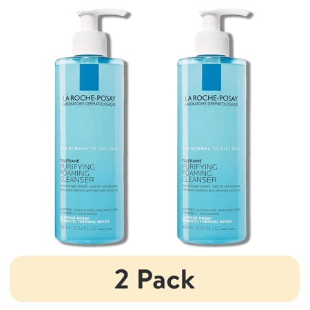 (2 pack) La Roche-Posay Toleriane Purifying Foaming Facial Cleanser, 13.52 fl oz