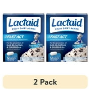 (2 pack) Lactaid Fast Act Lactose Intolerance Caplets, 12 Travel Packs of 1-ct.