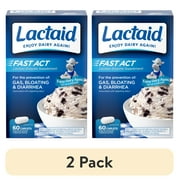 (2 pack) Lactaid Fast Act Lactose Intolerance Caplets, 60 Travel Packs of 1-ct.