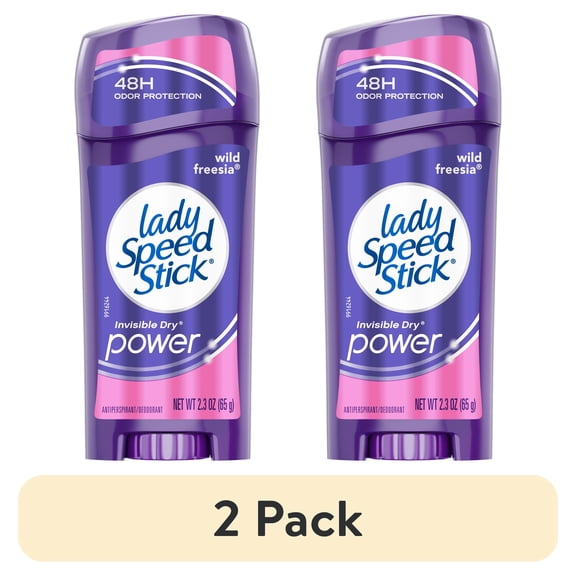 (2 pack) Lady Speed Stick Invisible Dry Power Antiperspirant Deodorant, Wild Freesia, 2.3 oz