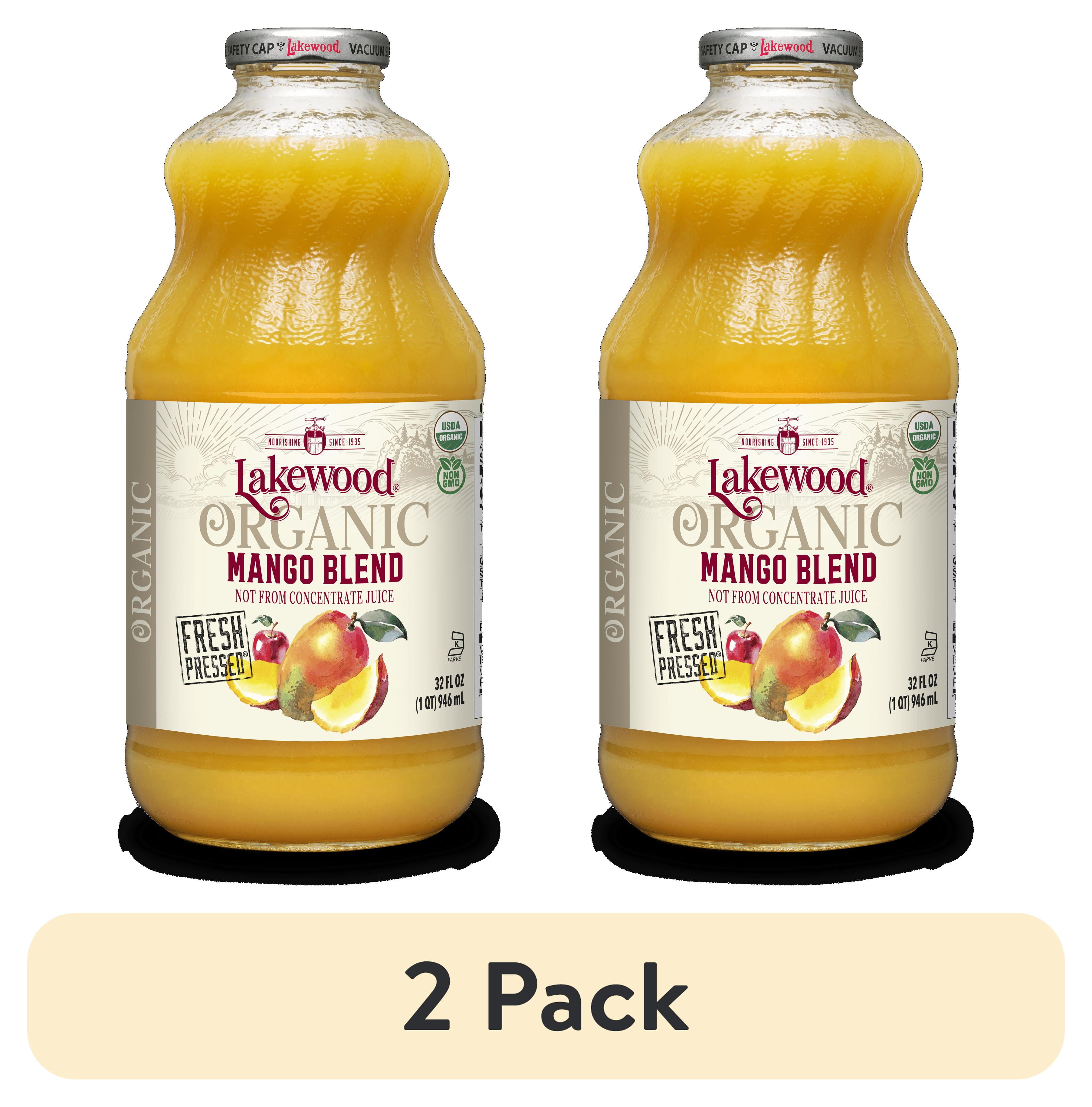 (2 pack) Lakewood Organic Mango 100% Juice Blend , 32 fl oz