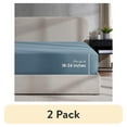 thumbnail image 1 of (2 pack) LammaLoe Extra Deep Pocket Full Size Fitted Sheet Only, Fits 18" to 24" Mattress, Soft Microfiber Fitted Bed Sheet, Stone Blue, 1 of 8