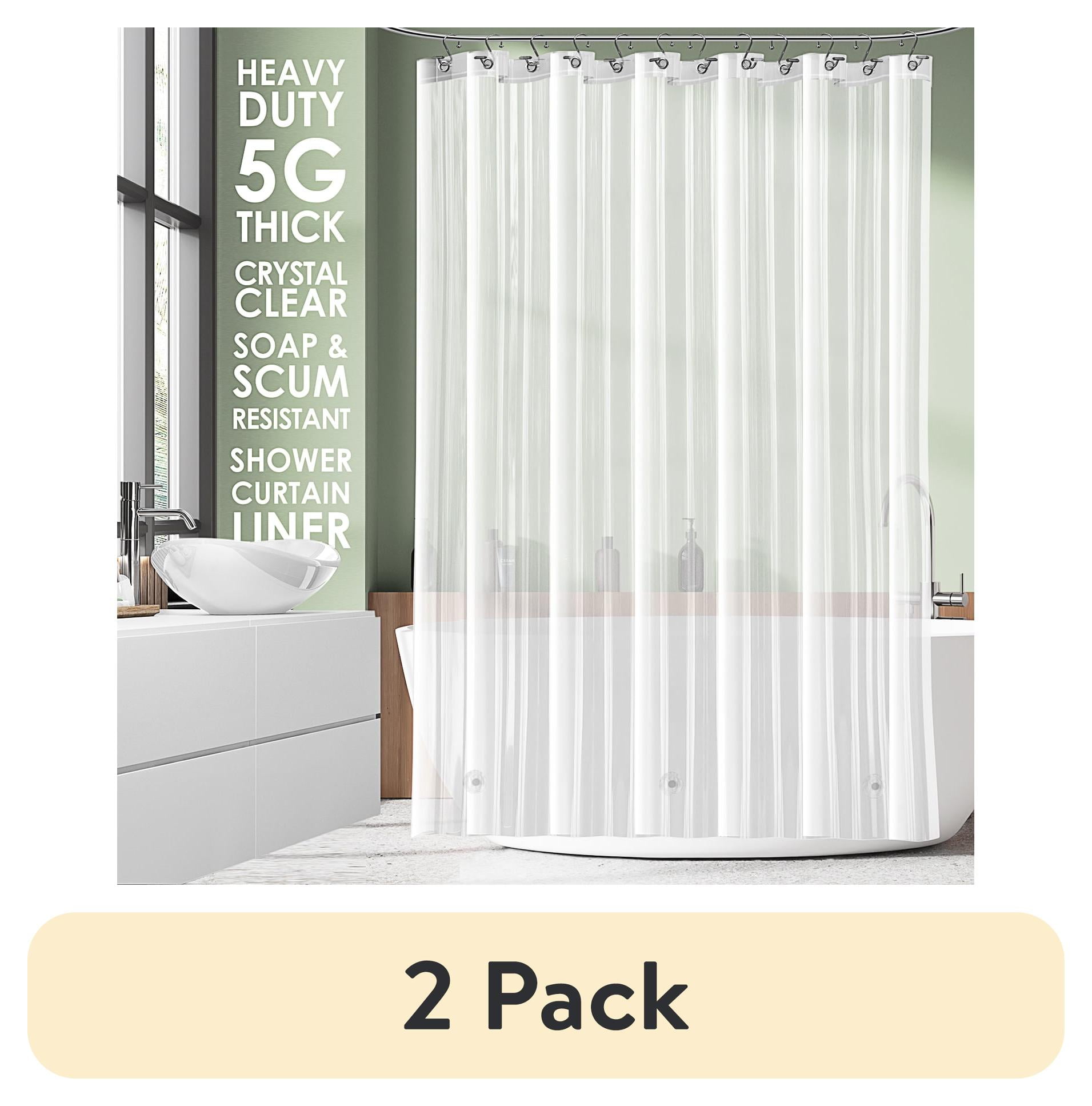 (2 pack) LammaLoe Shower Curtain Liner, Frosted Premium Thick PEVA ...