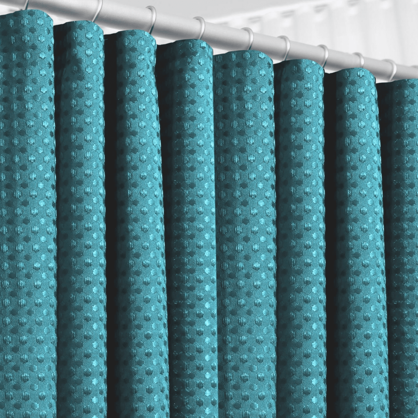 (2 pack) LammaLoe Teal Shower Curtain, Waffle Weave Heavy Duty Fabric Shower Curtain, 72” x 72" Hotel Luxury 256 GSM Bathroom Curtains