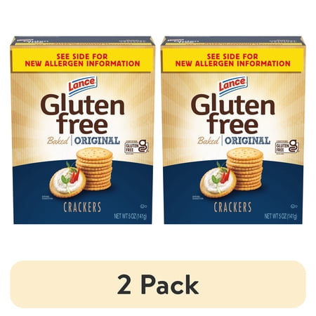 (2 pack) Lance Gluten Free Crackers, Baked Original Crackers, 5 oz Box