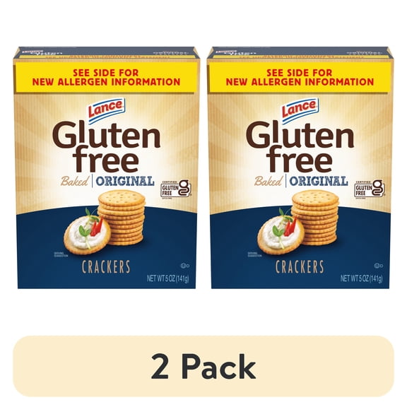 (2 pack) Lance Gluten Free Crackers, Baked Original Crackers, 5 oz Box