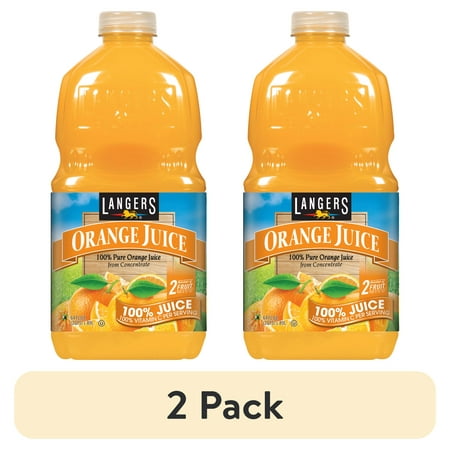 (2 pack) Langers 100% Orange Juice with Vitamin C 64 fl oz