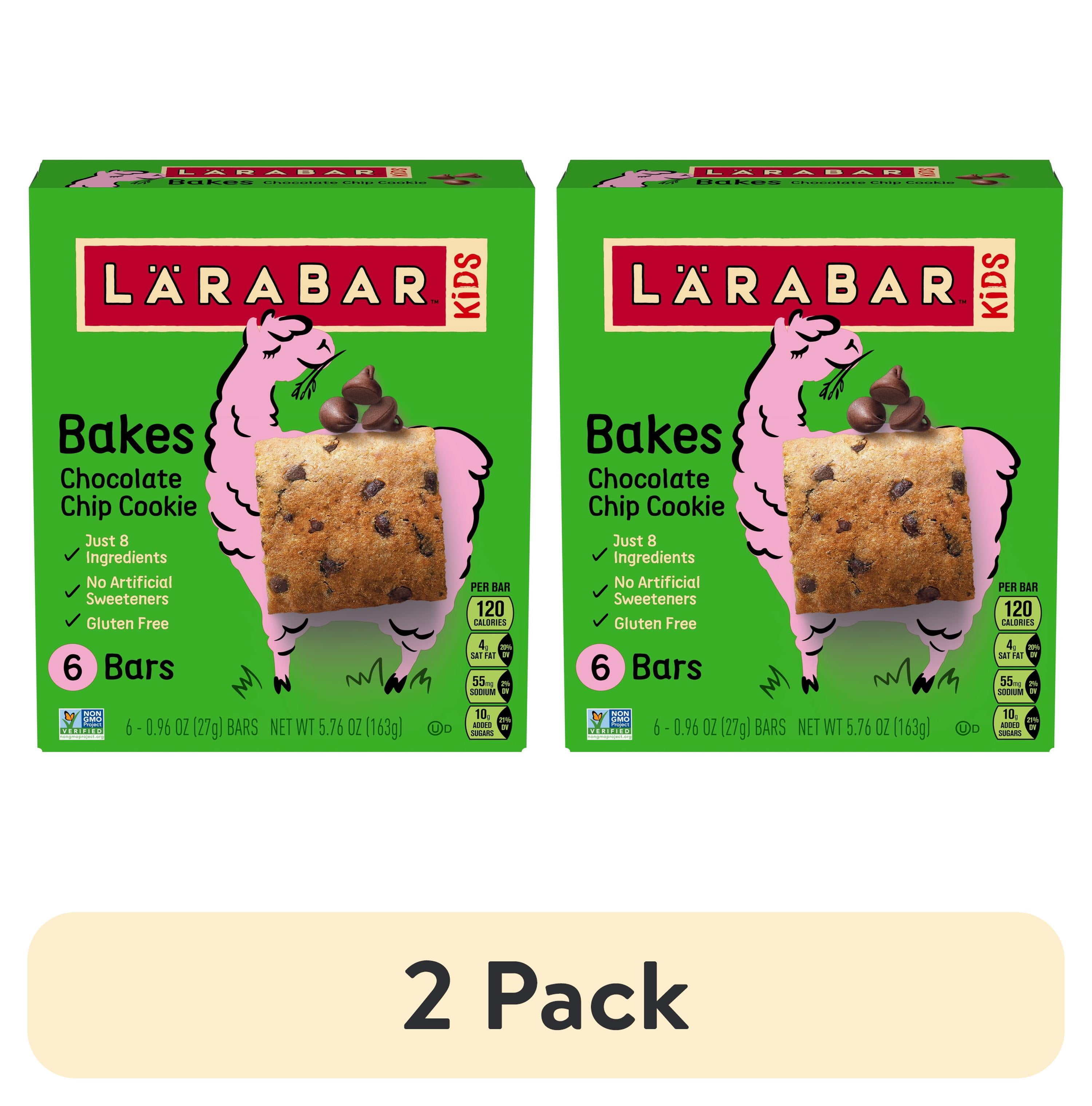 (2 pack) Larabar Kids, Bakes Chocolate Chip Cookie Bars, Gluten Free, 6 Ct, 5.76 oz