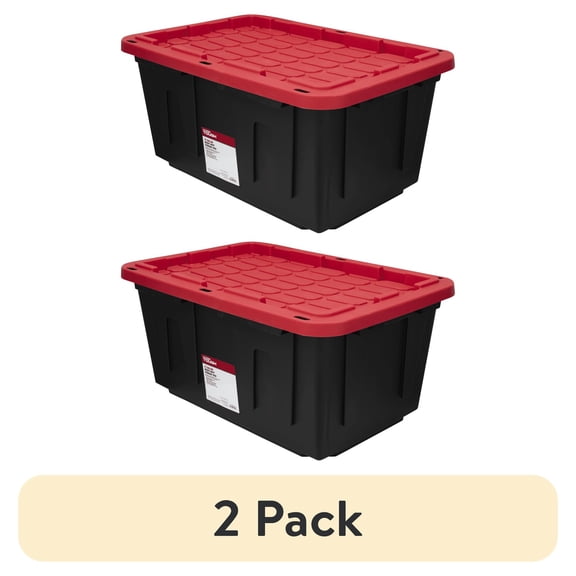 (2 pack) Large Storage Bin, 27 Gallon Plastic Storage Container with Lid