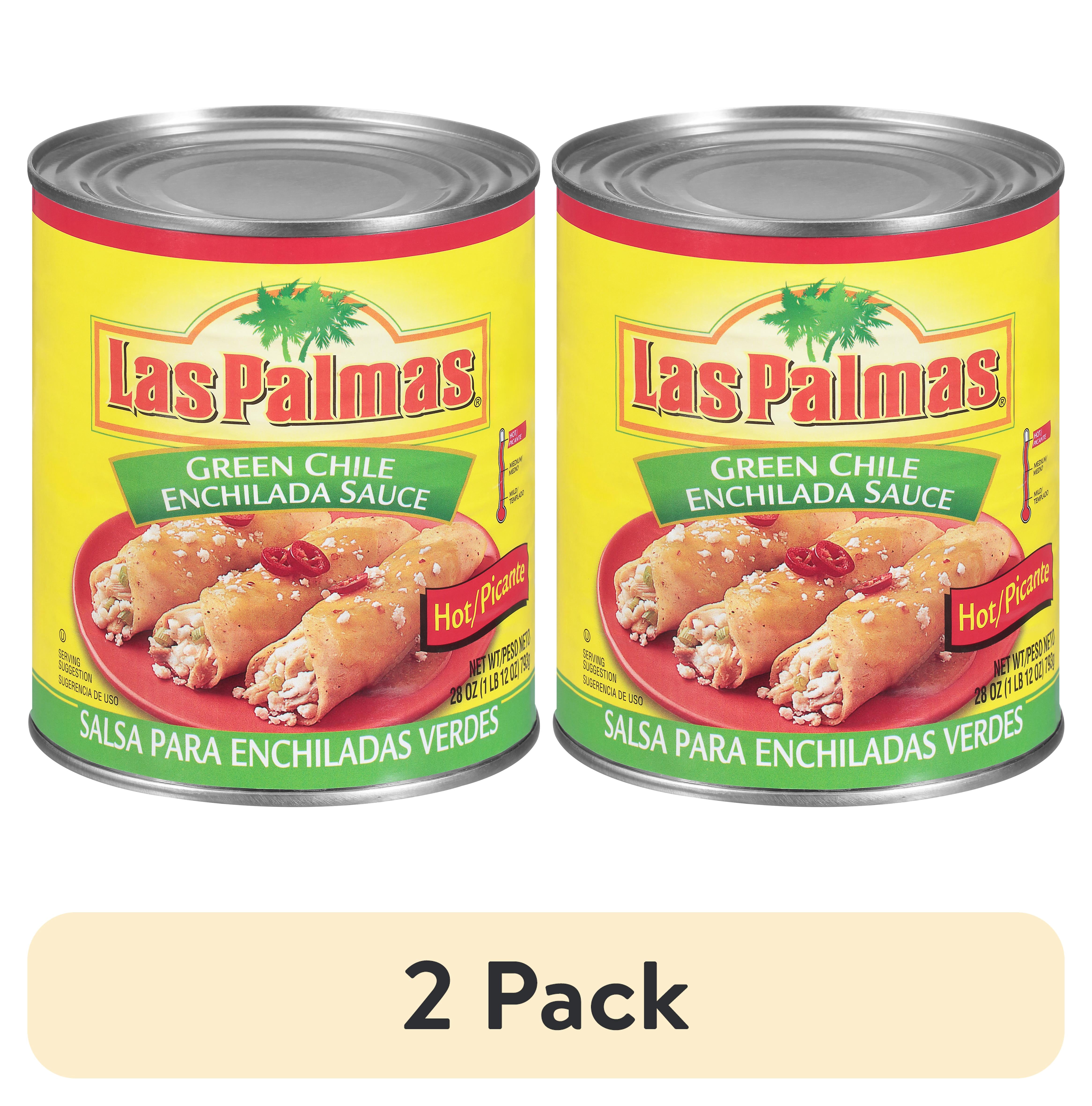 (2 pack) Las Palmas Hot Green Chile Enchilada Sauce 28 oz. Can