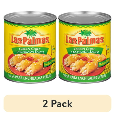 (2 pack) Las Palmas Medium Green Chile Enchilada Sauce, Kosher, 28 oz Can