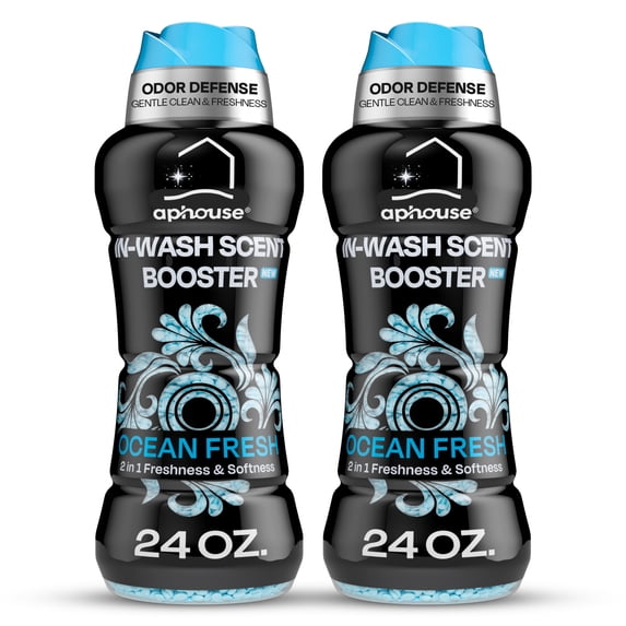 aphouse 2 pack Laundry Scent Beads, 48 oz Long Lasting Freshness & Odor Elimination, In Wash Scent Booster Beads, Ocean Fresh Scent, For All Clothes Washing Machines, Fabric Softeners For Laundry Use