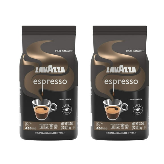 (2 pack) Lavazza Espresso Whole Bean Coffee, Medium Roast, 100% Arabica, 2.2 lb Bag (pack of 1)