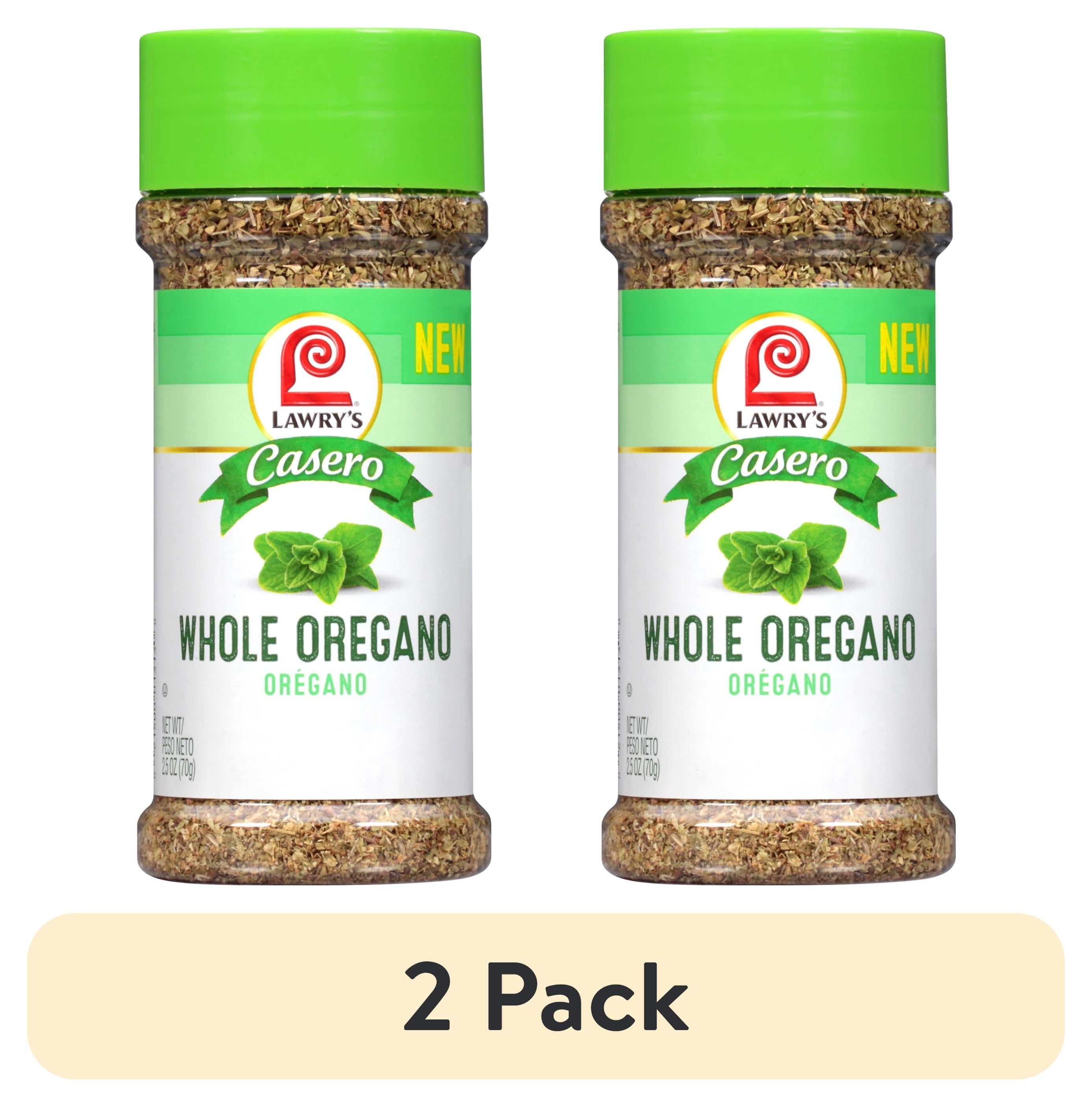 (2 pack) Lawry's Casero Kosher Whole Oregano, 2.5 oz Bottle