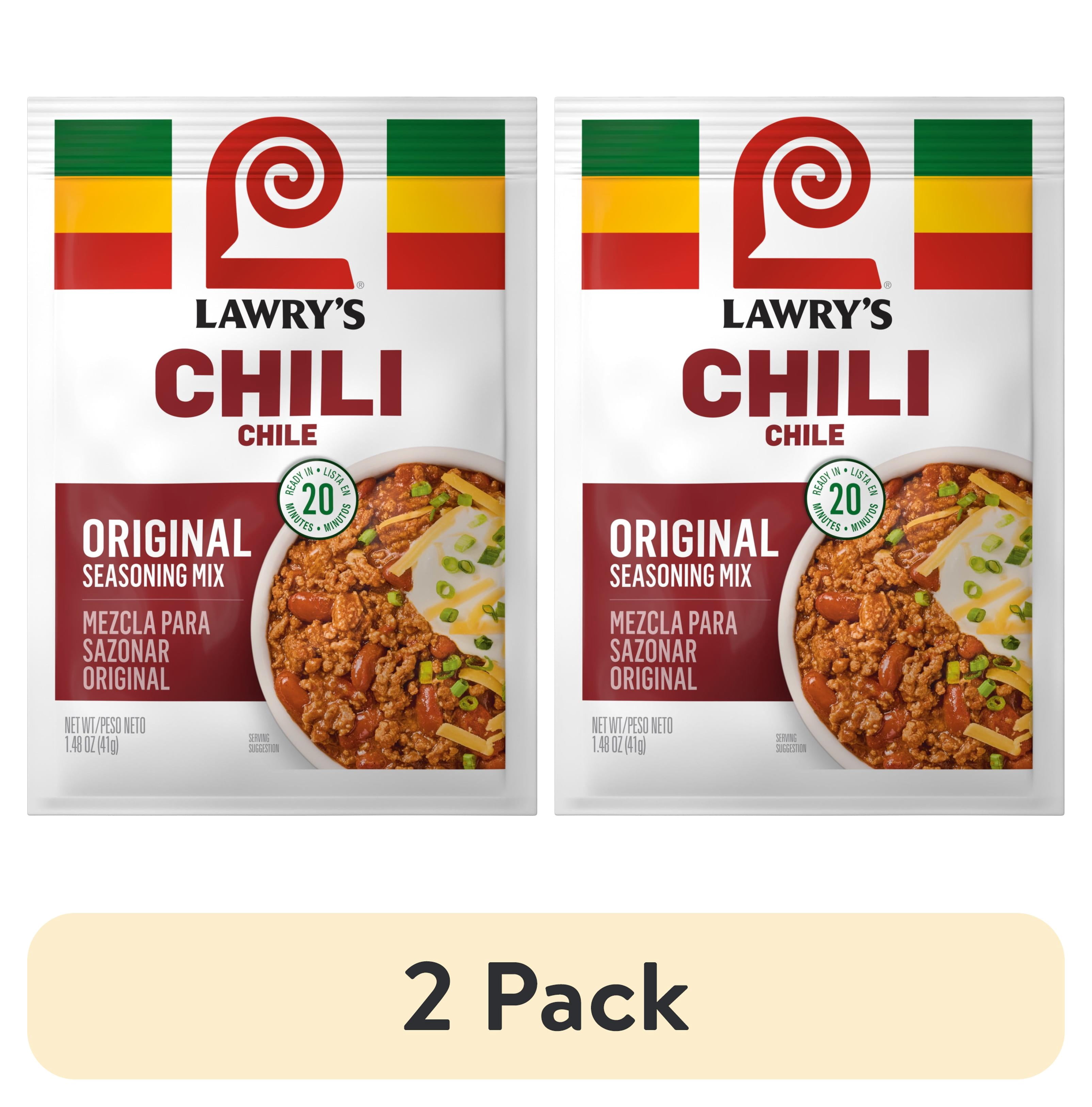 (2 pack) Lawry's Chili Spices & Seasonings Mix, 1.48 oz Packet