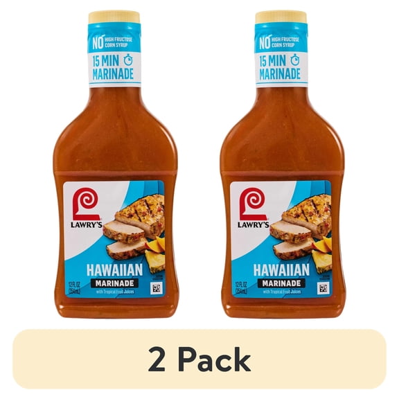 (2 pack) Lawry's Hawaiian With Tropical Fruit Juices Marinade, 12.0 fl oz Bottle