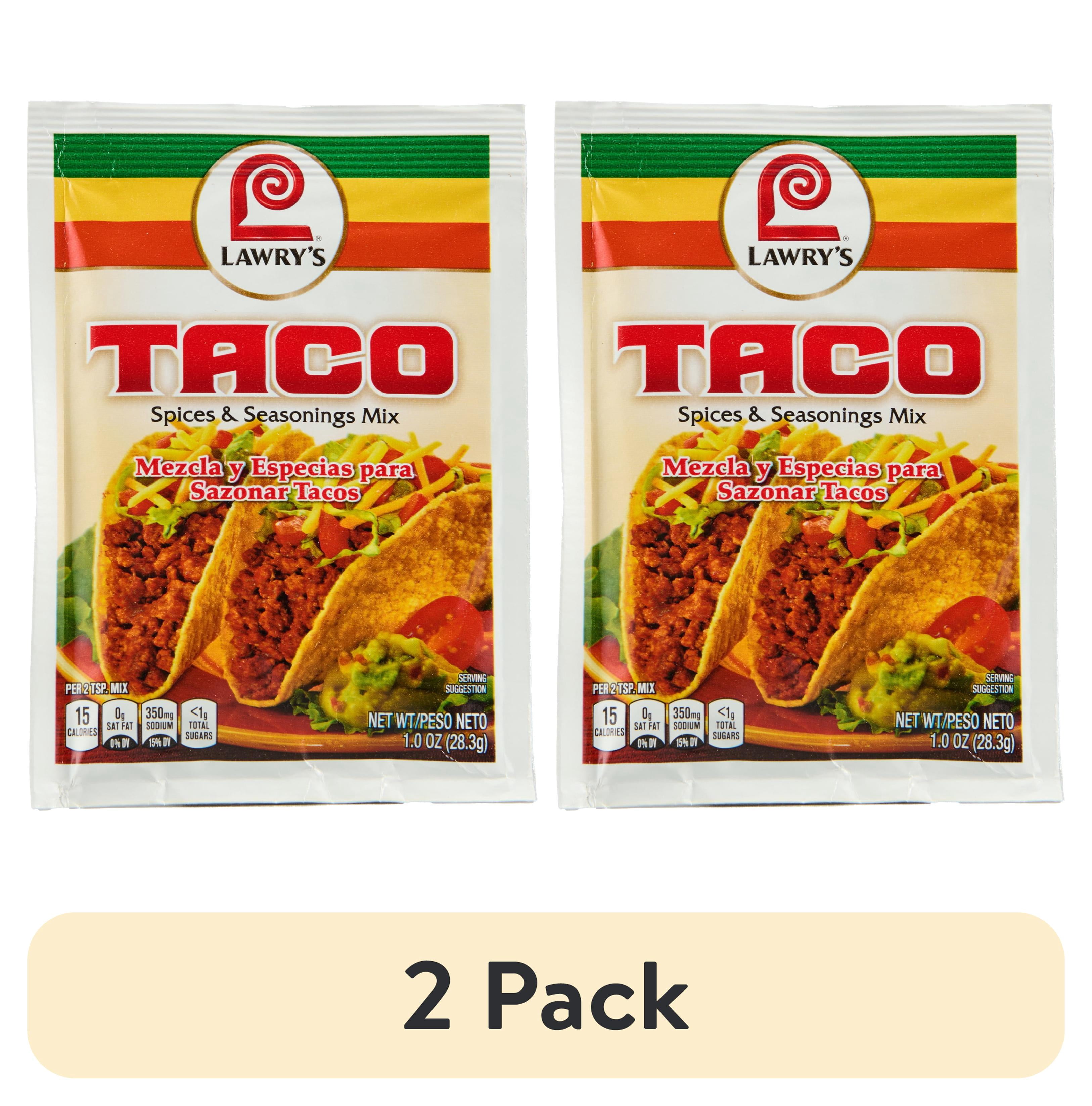 (2 pack) Lawry's Taco Seasoning Mix, 1 oz Envelope