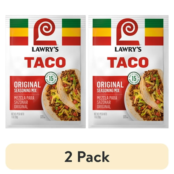 (2 pack) Lawry's Taco Seasoning Mix, 1.0 oz Packet
