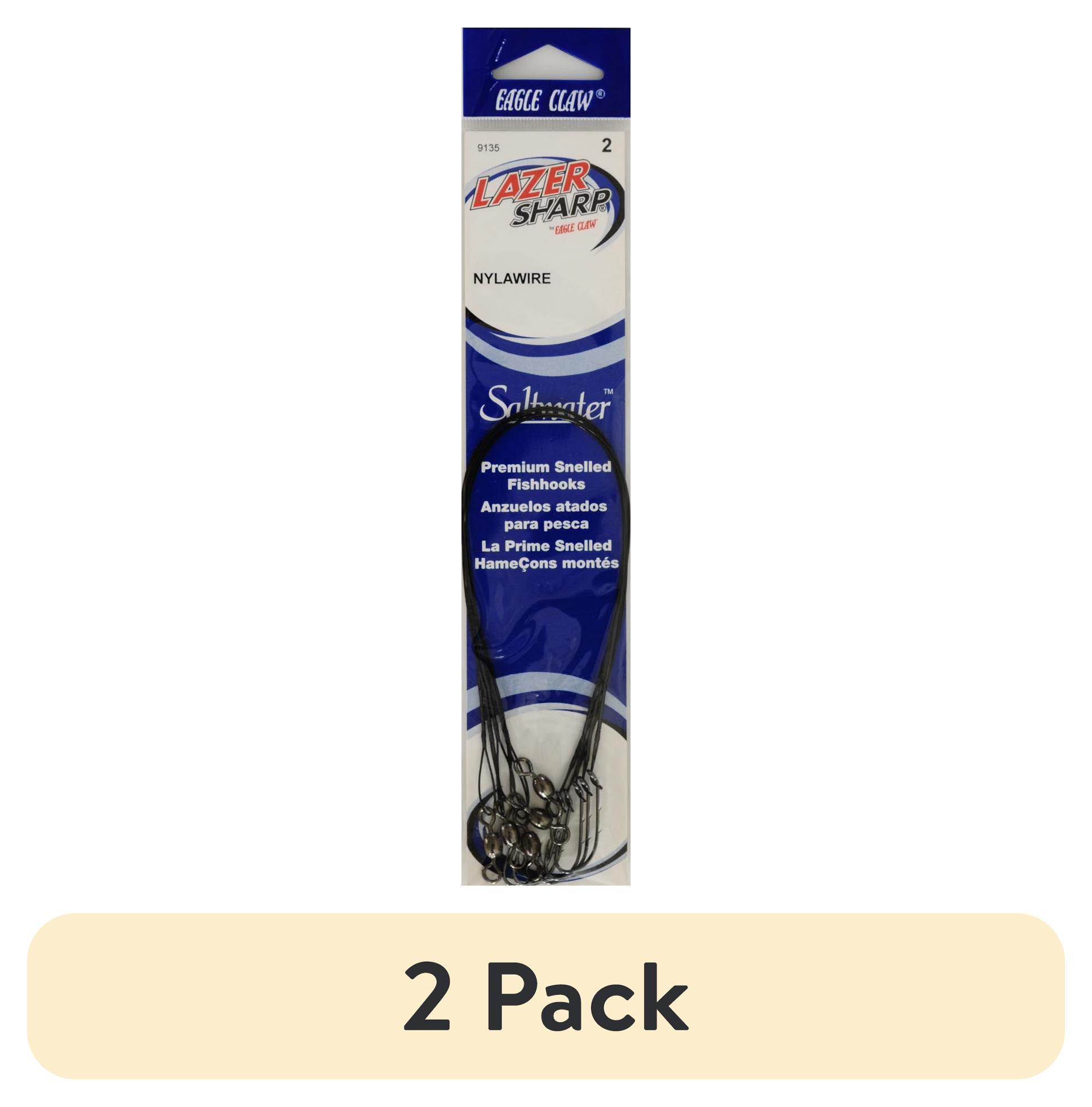 (2 pack) Lazer Sharp 9135H-2 Baitholder Snell Hook Nylawire, Black, Size 2, 5 Pack