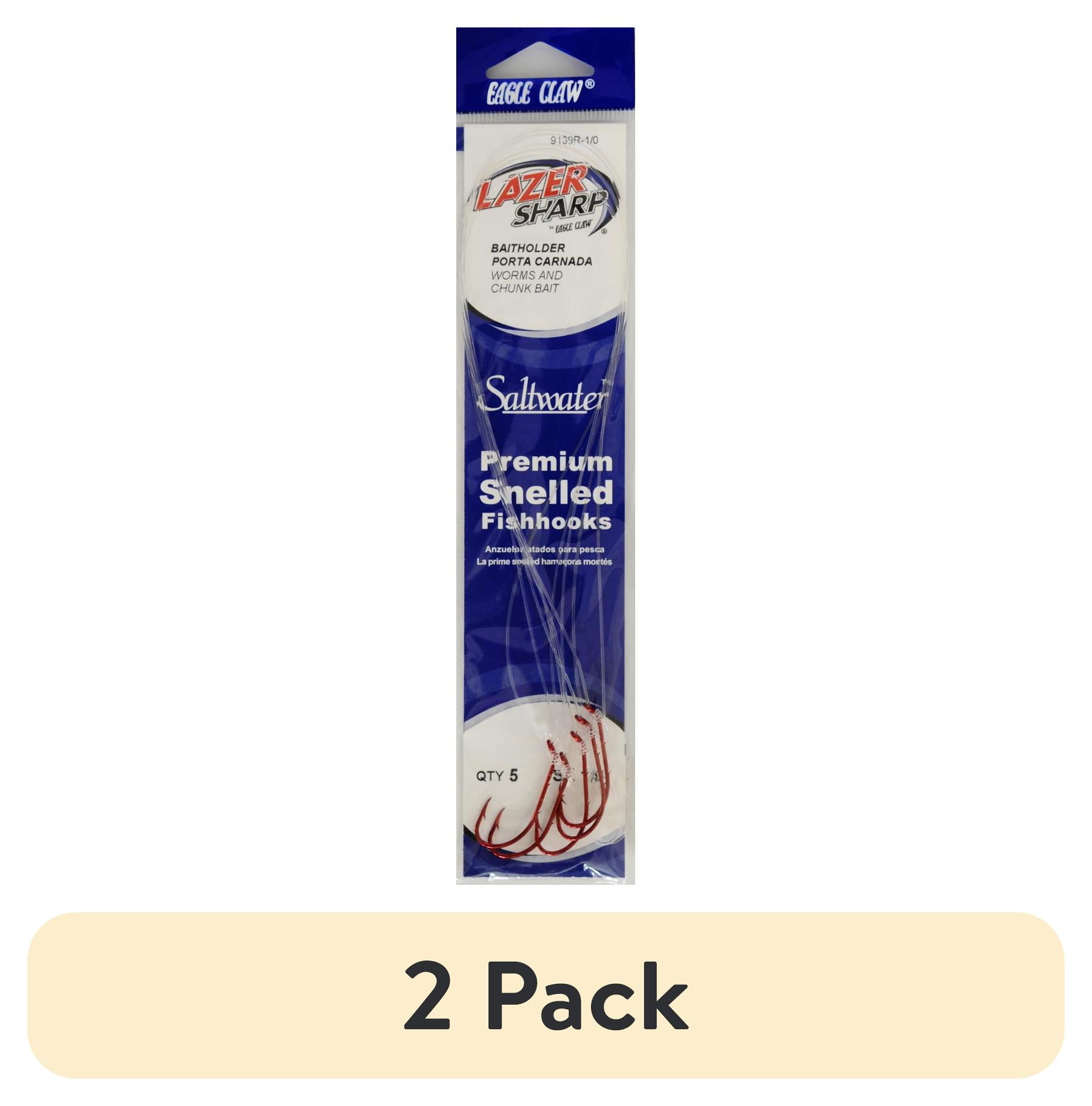(2 pack) Lazer Sharp 9139RH-1/0 Lazer Sharp Baitholder Snell, Sea Guard Red, Size 1/0