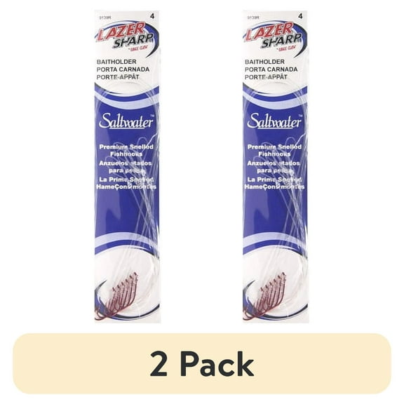 (2 pack) Lazer Sharp 9139RH-4 Baitholder Snell, Sea Guard Red, Size 4