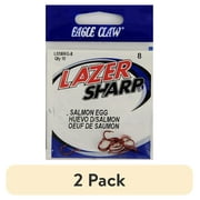 (2 pack) Lazer Sharp L038RGH-8 Salmon Egg up Eye 1-Slice Hook, Red, Size 8, 10 Pack