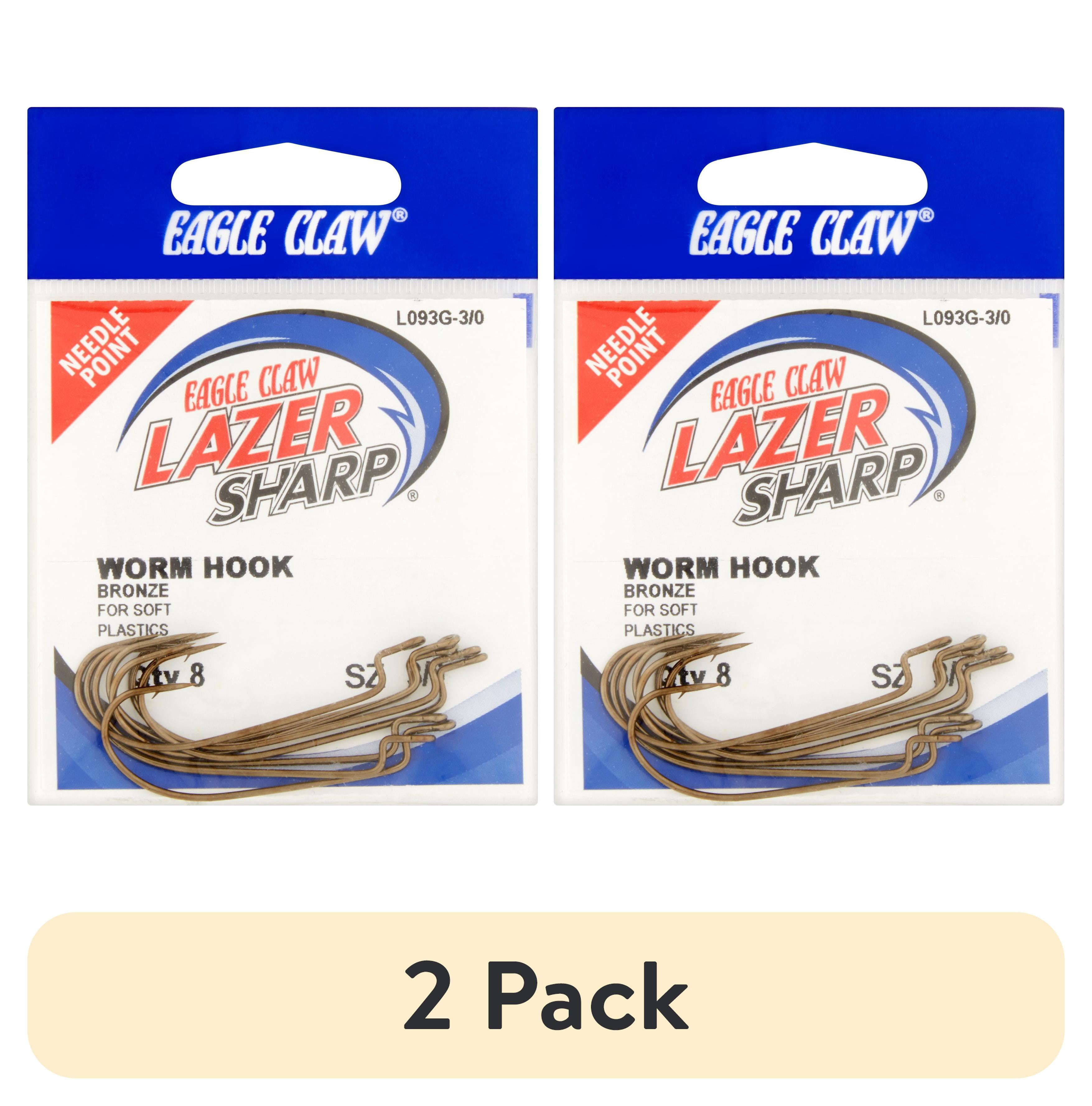 (2 pack) Lazer Sharp L093GH-3/0 Bronze Worm Hook, Size 3/0