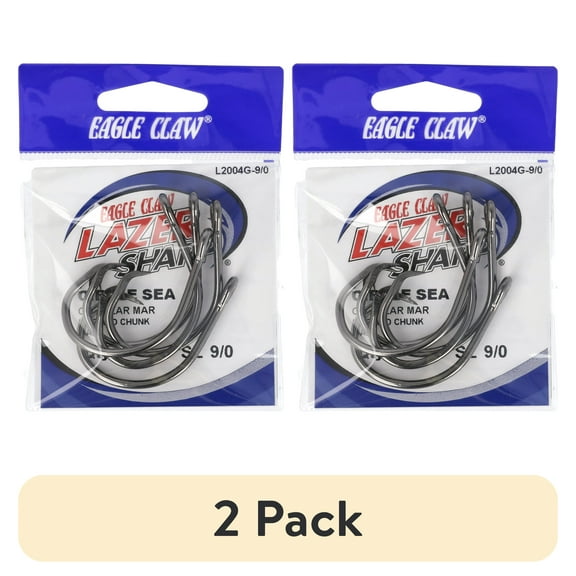 (2 pack) Lazer Sharp L2004GH-9/0 Circle Hook, Black, Size 9/0, 5-Pack