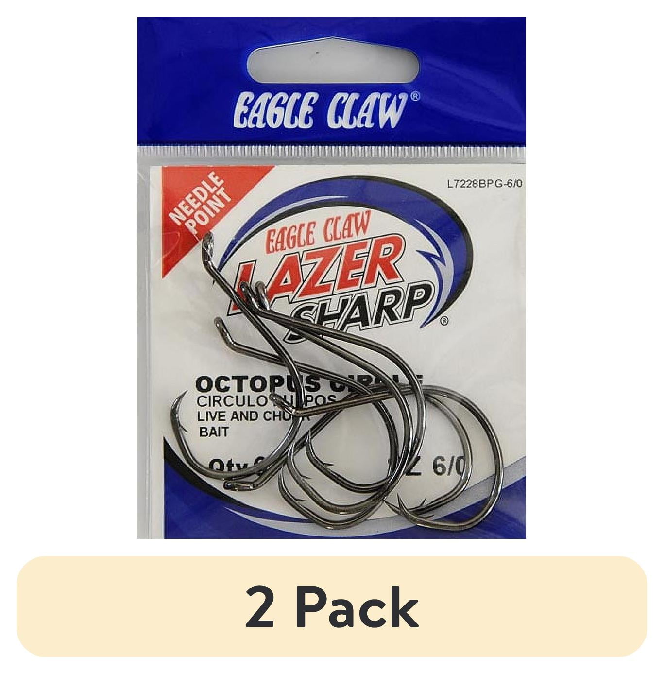 (2 pack) Lazer Sharp L7228BPGH6/0 Octopus Circle Hook, Black, Size 6/0, 6 Pack
