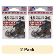 (2 pack) Lazer Sharp LPS091PG-2/0 Brett Chapman Round Bend Worm Hook, Size 2/0